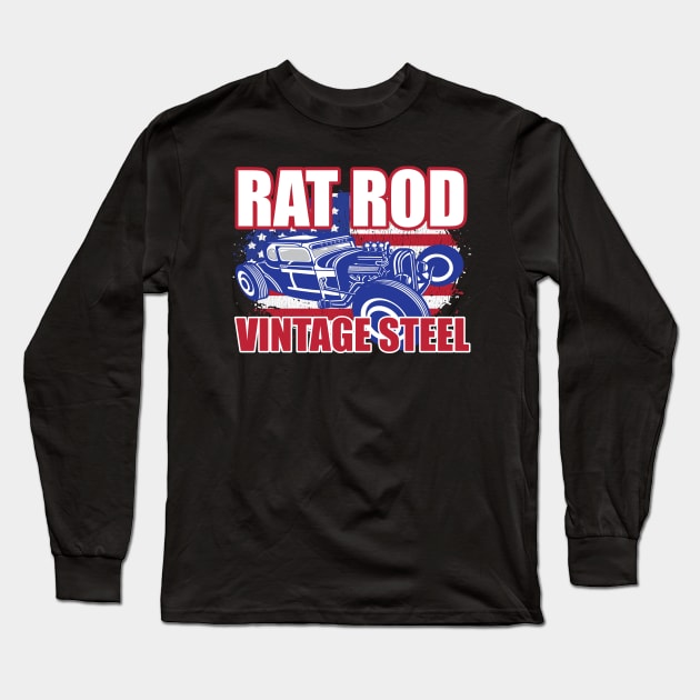 Rat Rod Vintage Steel Long Sleeve T-Shirt by ArtisticRaccoon